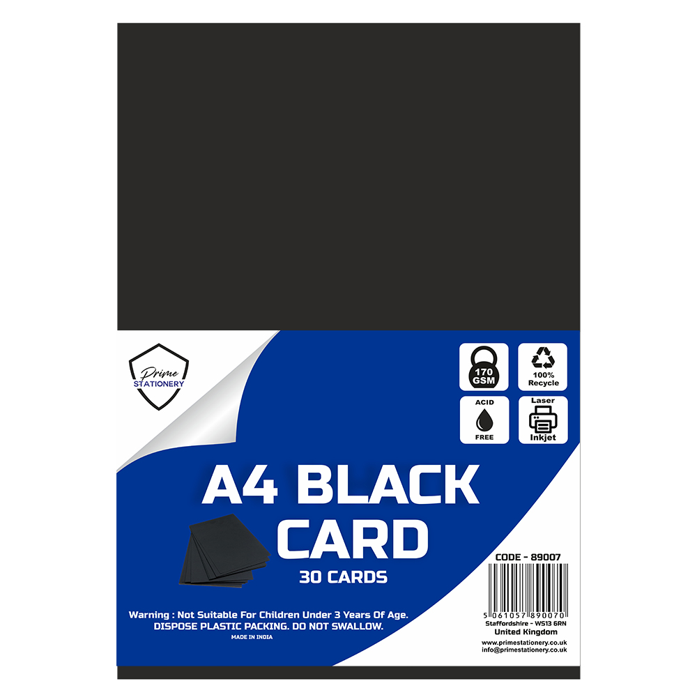 Prime A4 Black Card 170 GSM 30 Sheets